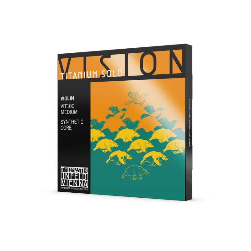 Thomastik-Infeld VIT100 Vision Titanium Solo Violin Strings, Complete Set, 4/4 Size, Synthetic Core - Image 1